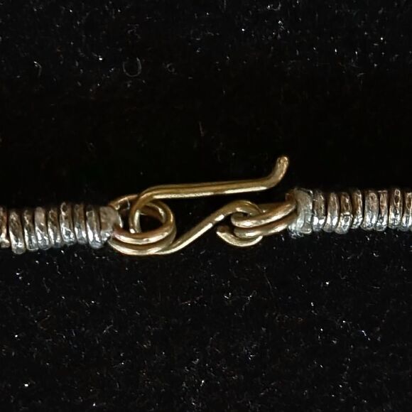 Tourquoise and Brass Boho Necklace. Tribal Necklace. - Picture 6 of 8